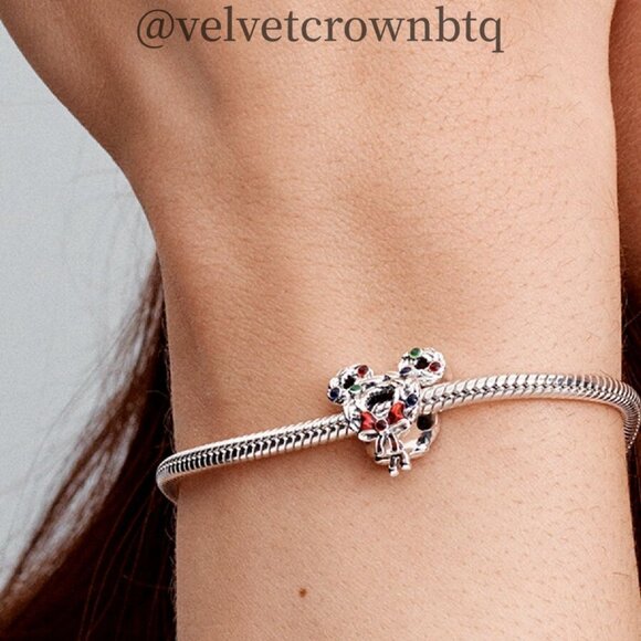 Pandora Disney Mickey Mouse Christmas Wreath Charm|Pendant - Picture 2 of 2